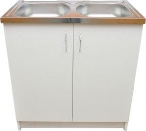 Szafka kuchenna + zlew 80x50 biała 1
