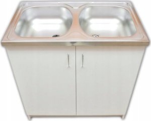Szafka kuchenna + zlew 80x50 biała 2