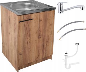Szafka pod zlewozmywak zlew deante dąb złoty 60 x 60 zestaw syfon zlew 1