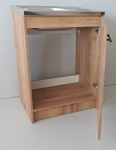 Szafka pod zlewozmywak zlew dąb złoty duża komora 60 slim bateria syfon 16