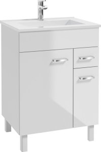 szafka łazienkowa z umywalką catania 60 biała front połysk 2