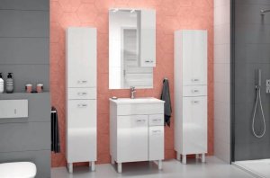 szafka łazienkowa z umywalką catania 60 biała front połysk 5