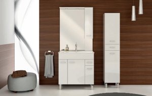 szafka łazienkowa z umywalką catania 60 biała front połysk 6