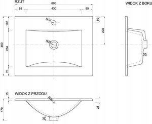 szafka łazienkowa z umywalką catania 60 biała front połysk 7