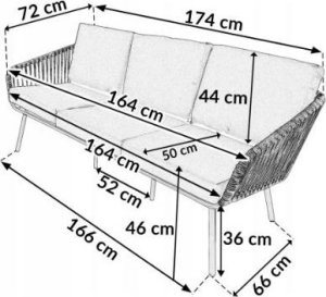 Zestaw mebli ogrodowych na tars balkon Venezia PRO 5os. szary 2