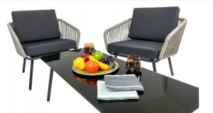 Zestaw mebli ogrodowych na tars balkon Venezia PRO 5os. szary 9