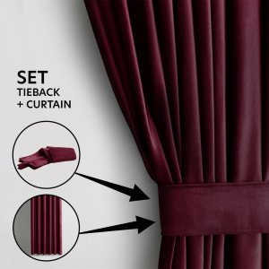 AmeliaHome Zasłona velvet styl klasyczny na taśmie 140x270 czerwona (FLHF_183449) 2