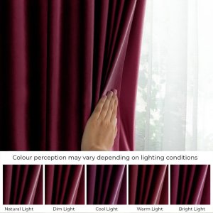AmeliaHome Zasłona velvet styl klasyczny na taśmie 140x270 czerwona (FLHF_183449) 3