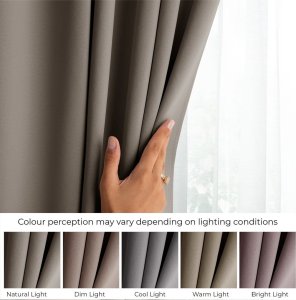 AmeliaHome Zasłona BLACKOUT styl klasyczny na przelotkach 140X175 beżowa 4