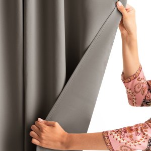 AmeliaHome Zasłona BLACKOUT styl klasyczny na przelotkach 140X175 beżowa 9