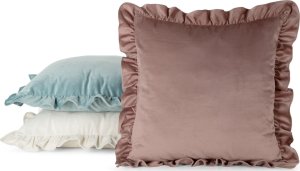 Welwetowa poszewka z falbankami BRENDA 60X60 niebieska 2