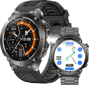 SMARTWATCH GPS ZEGAREK NAWIGACJA 730MAH ROZMOWY LATARKA AMOLED WODOODPORNY 2