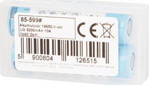85-599# Akumulator 18650 li-ion lg 3200mah 10a 3,6v + box 2szt 2