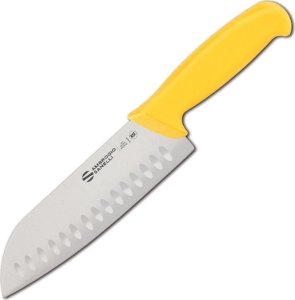 Nóż Santoku Ambrogio Sanelli Supra, ostrze granton, 18 cm, żółty 1