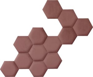Panel tapicerowany heksagon 60cm Magic velvet 2257 (Brudny róż) 60x52 4
