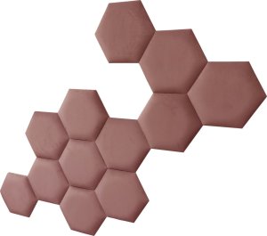 Panel tapicerowany heksagon 60cm Magic velvet 2257 (Brudny róż) 60x52 5