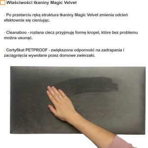 Panel tapicerowany heksagon 60cm Magic velvet 2257 (Brudny róż) 60x52 7