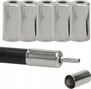 KOŃCÓWKI DO PANCERZA PRZERZUTKI 4MM KOŃCÓWKA PANCERZA PRZERZUTEK ALU 5 SZT 1