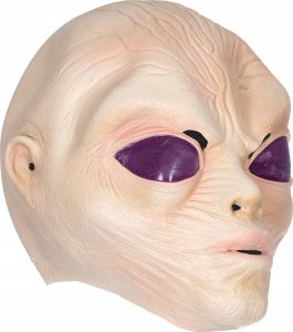 Profesjonalna lateksowa maska ALIEN RED kosmita 1