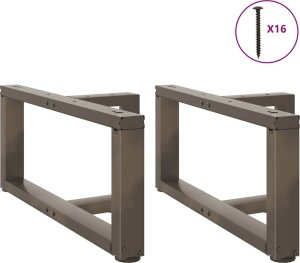 vidaXL Nogi do stolika kawowego, 2 szt., 60x25x(30-31) cm, stal 3