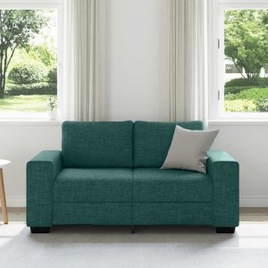vidaXL Sofa 2-osobowa Ciemnozielona 120 cm Tkanina 3