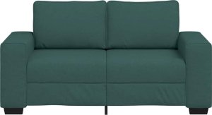 vidaXL Sofa 2-osobowa Ciemnozielona 120 cm Tkanina 4