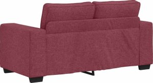 vidaXL 2-częściowy komplet wypoczynkowy, obity tkaniną, winna czerwień 6