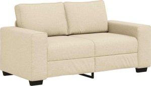 vidaXL Sofa 2-osobowa kremowa 120 cm Tkanina 2