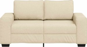 vidaXL Sofa 2-osobowa kremowa 120 cm Tkanina 4