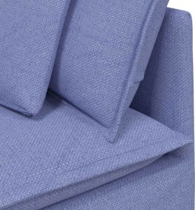 vidaXL Sofa modułowa z poduszkami Tkanina Jeans Niebieski 7