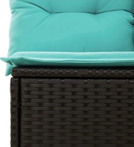 vidaXL 11-cz. zestaw wypoczynkowy do ogrodu, poduszki czarny rattan PE 6