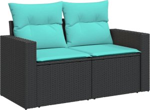 vidaXL 10-cz. zestaw wypoczynkowy do ogrodu, z poduszkami, czarny 5