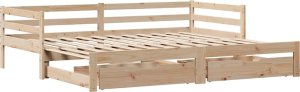 vidaXL Sofa rozsuwana z szufladami, bez materaca, 80x200 cm 3