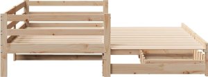 vidaXL Sofa rozsuwana z szufladami, bez materaca, 80x200 cm 7