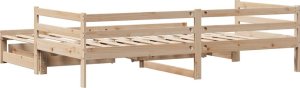 vidaXL Sofa rozsuwana z szufladami, bez materaca, 80x200 cm 8
