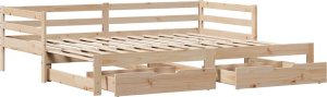 vidaXL Sofa rozsuwana z szufladami, bez materaca, 80x200 cm 9