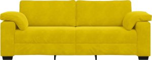 vidaXL Sofa 3-osobowa, żółta, 178 cm, aksamit 4