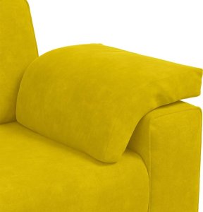 vidaXL Sofa 3-osobowa, żółta, 178 cm, aksamit 7