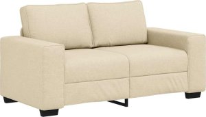 vidaXL 2-częściowy komplet wypoczynkowy, obity tkaniną, kremowa 4