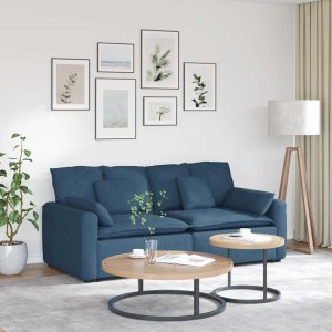 vidaXL Sofa modułowa z poduszkami, niebieska 1