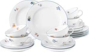 Serwis do herbaty z porcelany dla 6 osób biały - Seltmann wieden 1
