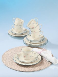 Serwis kawowy dla 6 osób beżowy - porcelana Seltmann 2