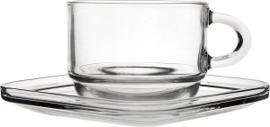 Filiżanka ze spodkiem szklana 250 ml 6 szt. 3