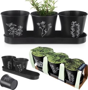 Doniczka na zioła na podstawce BLACKLINE 4 el. 6