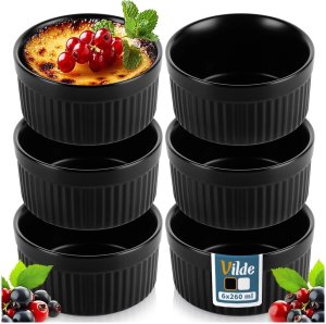 Miseczki do zapiekania ceramiczne czarne 260 ml 6 szt. 8