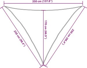 Żagiel przeciwsłoneczny, 160 g/m, piaskowy, 2,5x2,5x3,5 m 10