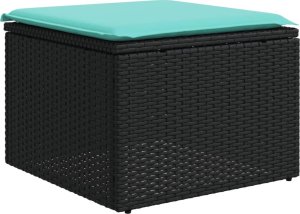 10-cz. zestaw wypoczynkowy do ogrodu, z poduszkami, czarny 6