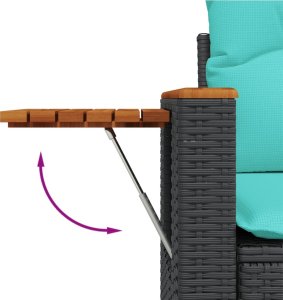 10-cz. zestaw wypoczynkowy do ogrodu, z poduszkami, czarny 8