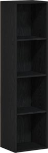 vidaXL Regał biblioteczny Czarny Dąb 36x30x143 cm Drewno klejone 2