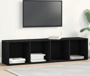 vidaXL Regał biblioteczny Czarny Dąb 36x30x143 cm Drewno klejone 3